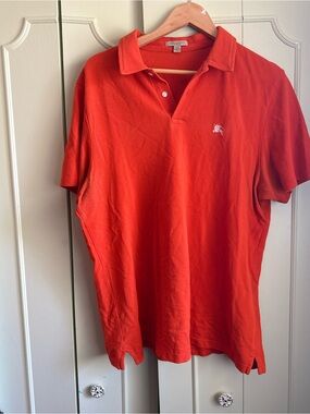 Burberry Orange Polo Shirt with Embroidered Logo